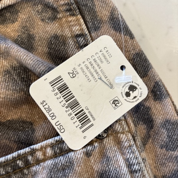 Free People Animal Print Boot Cut Jeans - Picture 3 of 12